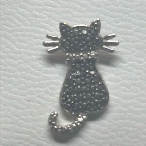 Sterling Silver black cat pendant